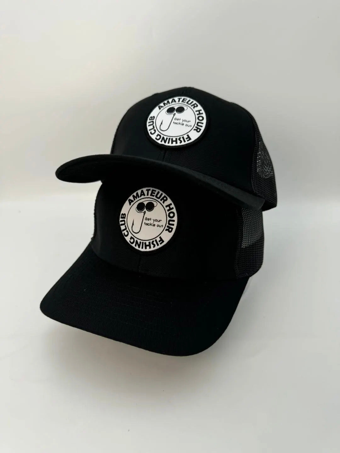AHFC Black Trucker Cap – Get Your Tackle Out Edition