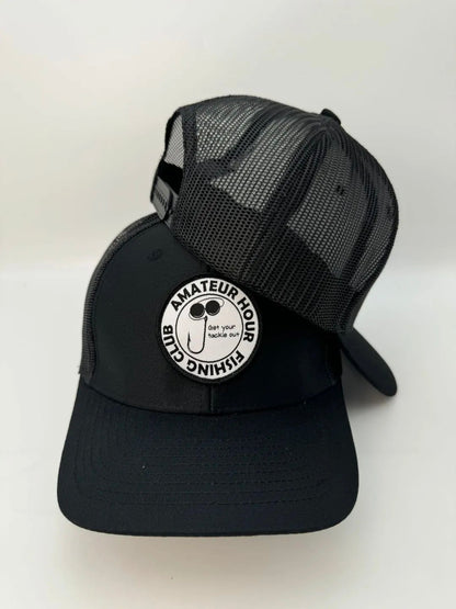 AHFC Black Trucker Cap – Get Your Tackle Out Edition