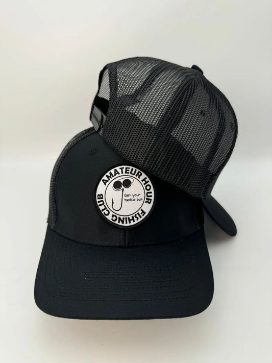 AHFC Black Trucker Cap – Get Your Tackle Out Edition